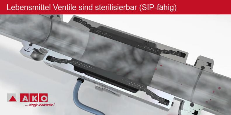 Sterilisieren eines Lebensmittel Ventils mittels SIP-Verfahren